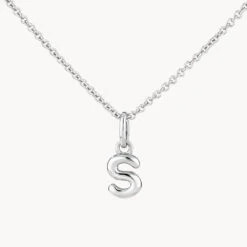 Bubble Letter Necklace In Silver -Fashion Accessories Store bubble letter necklace in silver necklace 42748075868390