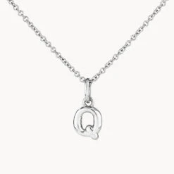 Bubble Letter Necklace In Silver -Fashion Accessories Store bubble letter necklace in silver necklace 42748076097766