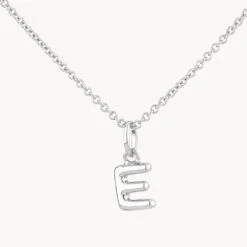 Bubble Letter Necklace In Silver -Fashion Accessories Store bubble letter necklace in silver necklace 42748105425126