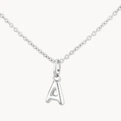 Bubble Letter Necklace In Silver
