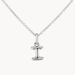 Bubble Letter Necklace In Silver -Fashion Accessories Store bubble letter necklace in silver necklace 42748105588966