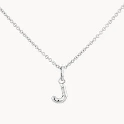 Bubble Letter Necklace In Silver -Fashion Accessories Store bubble letter necklace in silver necklace 42748105621734