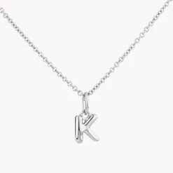 Bubble Letter Necklace In Silver -Fashion Accessories Store bubble letter necklace in silver necklace 42748105654502