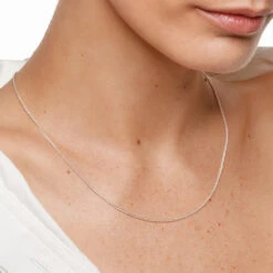 Cable Knit Chain Necklace In Silver -Fashion Accessories Store cable knit chain in silver medley jewellery necklace 41288224211174