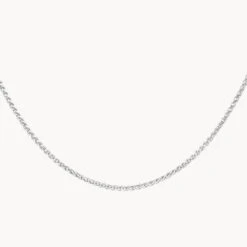 Cable Knit Chain Necklace In Silver