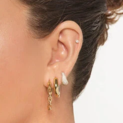 Chain Link Hoops In Gold -Fashion Accessories Store chain link hoops in gold medley jewellery earrings 39935583387878