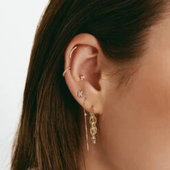 Chain Link Hoops In Gold -Fashion Accessories Store chain link hoops in gold medley jewellery earrings 39961990922470