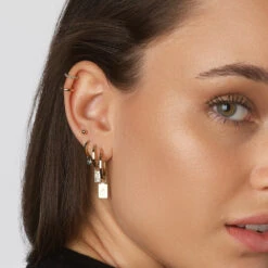 Charm Hoop Earrings In 10k Gold -Fashion Accessories Store charm hoop earrings in 10k gold medley jewellery earrings 39080029552870