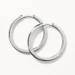Charm Hoop Earrings In Silver