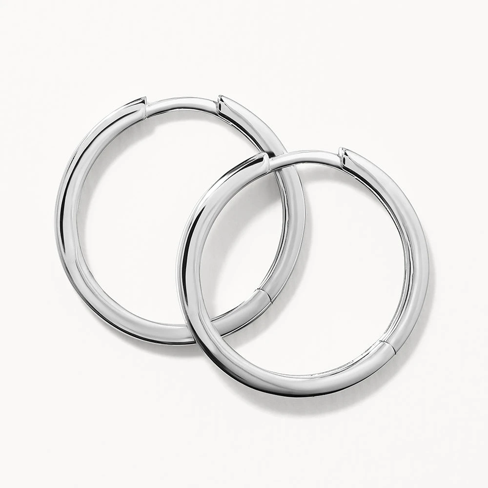 Charm Hoop Earrings In Silver 1 Charm Hoop Earrings In Silver