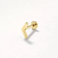 Chevron Helix Single Stud Earring In 10k Gold