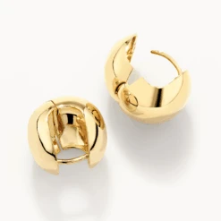 Chunky Ball Huggie Earrings In Gold -Fashion Accessories Store chunky ball huggie earrings in gold medley jewellery earrings 38219891704038