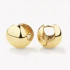 Chunky Ball Huggie Earrings In Gold