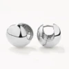 Chunky Ball Huggie Earrings In Silver