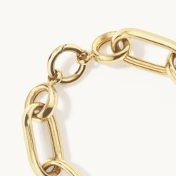 Chunky Paperclip Chain Bracelet In Gold -Fashion Accessories Store chunky paperclip chain bracelet in gold medley jewellery bangle bracelet 38617293357286