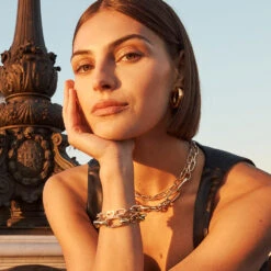 Chunky Paperclip Chain Bracelet In Gold -Fashion Accessories Store chunky paperclip chain bracelet in gold medley jewellery bangle bracelet 39112188625126