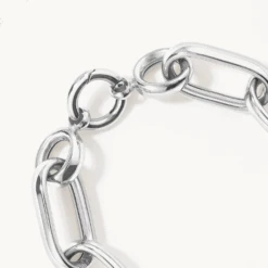 Chunky Paperclip Chain Bracelet In Silver -Fashion Accessories Store chunky paperclip chain bracelet in silver medley jewellery bangle bracelet 38642301272294