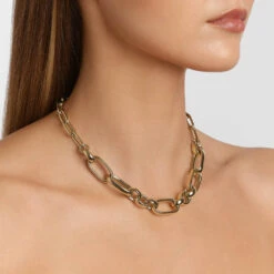 Chunky Paperclip Chain Necklace In Gold -Fashion Accessories Store chunky paperclip chain necklace in gold medley jewellery necklace 38693145182438