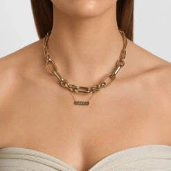 Chunky Paperclip Chain Necklace In Gold -Fashion Accessories Store chunky paperclip chain necklace in gold medley jewellery necklace 38693145247974