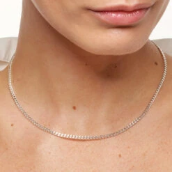 Classic Curb Chain Necklace In Silver -Fashion Accessories Store classic curb chain necklace in silver medley jewellery necklace 41227214422246