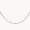 Classic Curb Chain Necklace In Silver