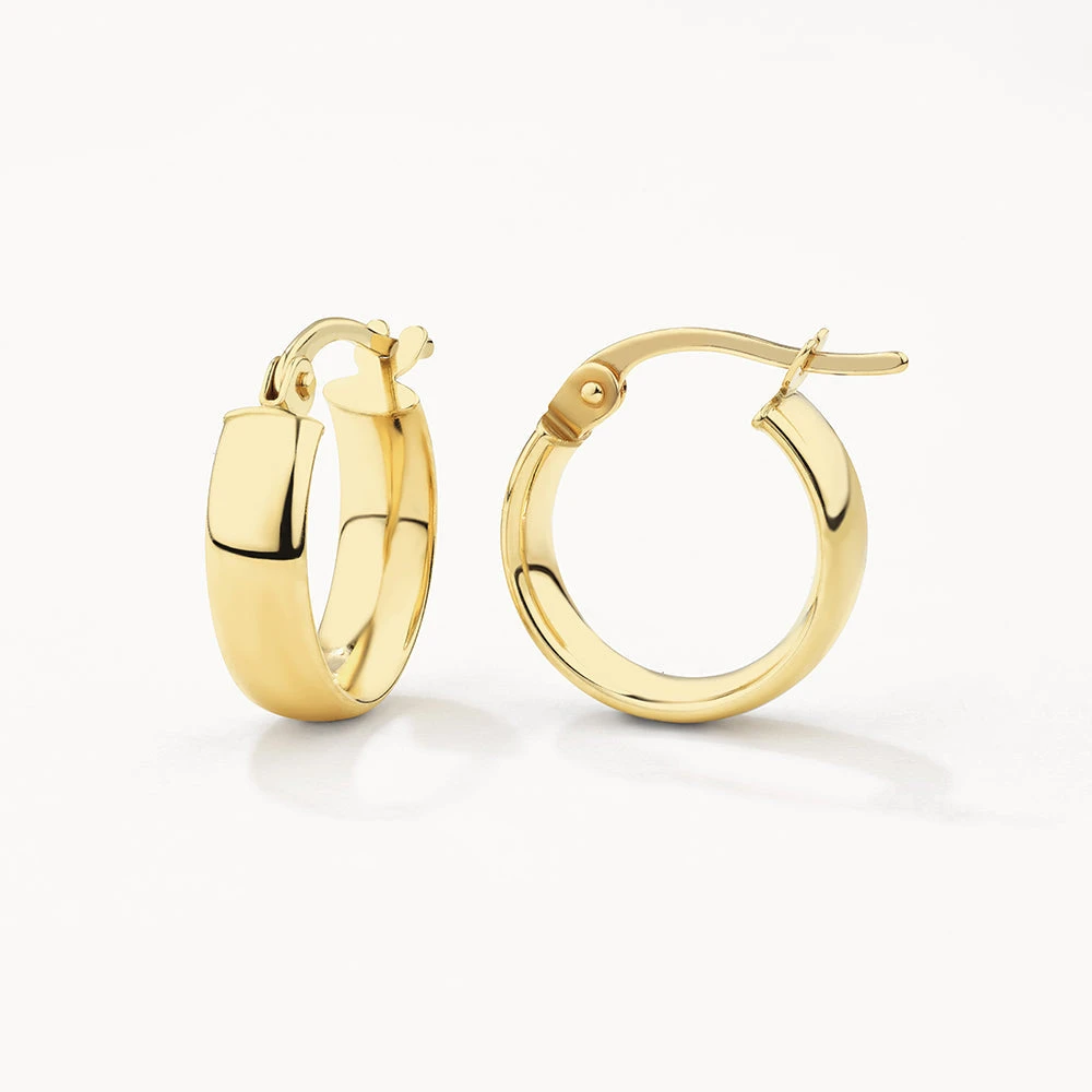 Classic Huggie Earrings In 10k Gold 1 Classic Huggie Earrings In 10k Gold