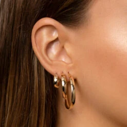 Classic Huggie Earrings In 10k Gold 16 Classic Huggie Earrings In 10k Gold -Fashion Accessories Store classic huggie earrings in 10k gold medley jewellery earrings 37609517449446