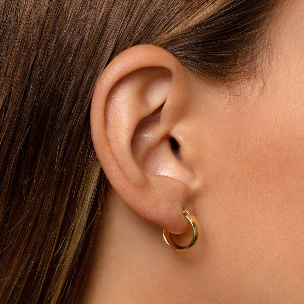 Classic Huggie Earrings In 10k Gold 9 Classic Huggie Earrings In 10k Gold - Image 9