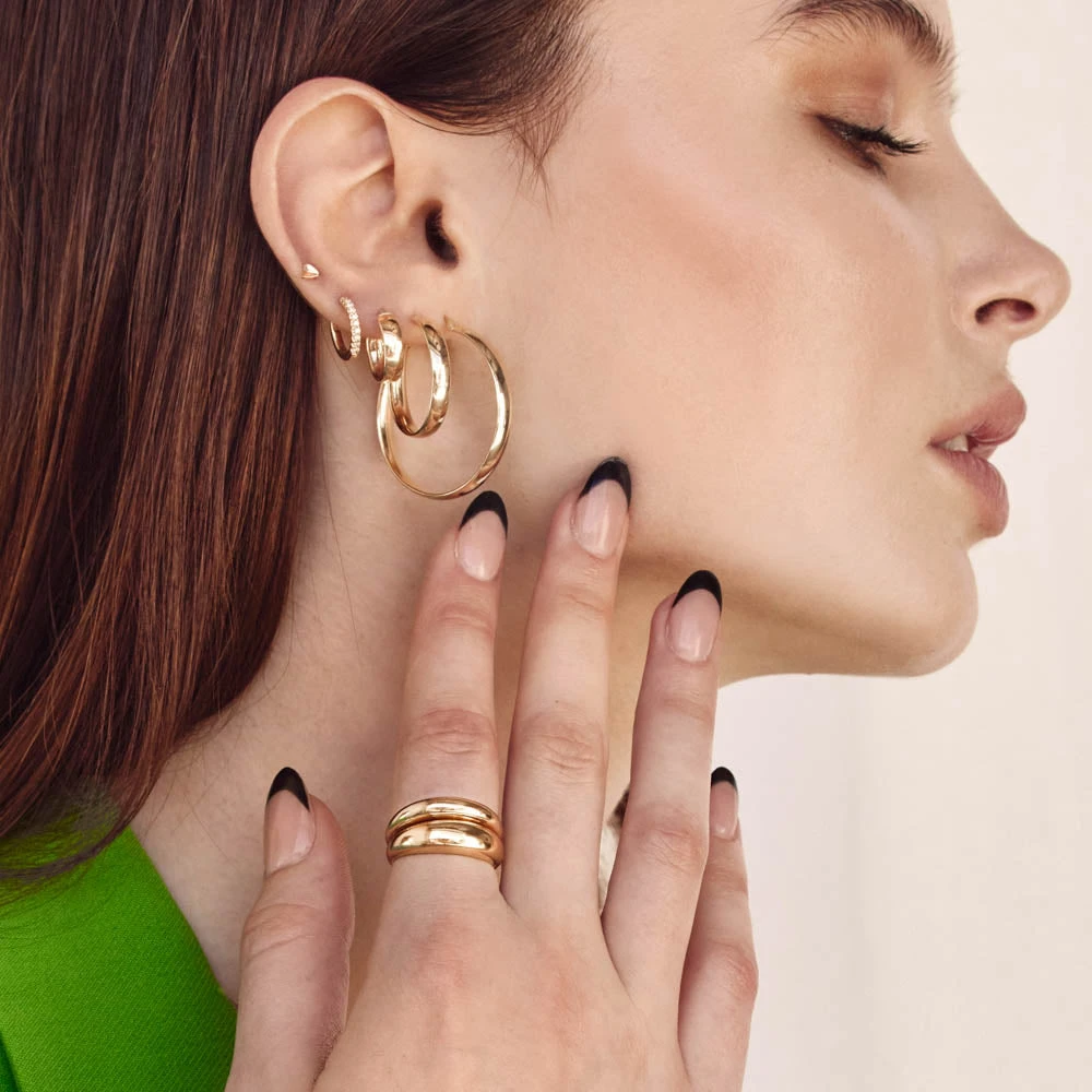 Classic Huggie Earrings In 10k Gold 6 Classic Huggie Earrings In 10k Gold - Image 6