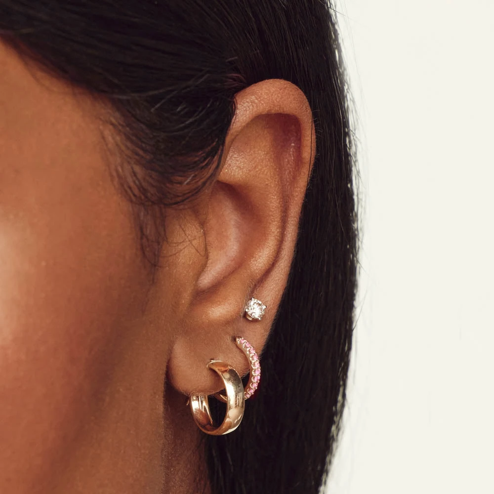 Classic Huggie Earrings In 10k Gold 2 Classic Huggie Earrings In 10k Gold - Image 2