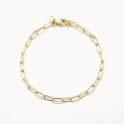 Classic Paperclip Chain Bracelet In 10k Gold