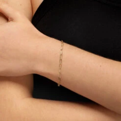 Classic Paperclip Chain Bracelet In 10k Gold -Fashion Accessories Store classic paperclip chain bracelet in 10k gold medley jewellery bangle bracelet 39966980276454