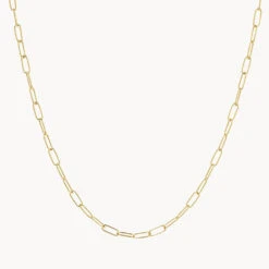 Classic Paperclip Chain Necklace In 10k Gold