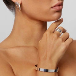 Curve Bangle In Silver -Fashion Accessories Store curve bangle in silver medley jewellery bangle bracelet 36849147642086