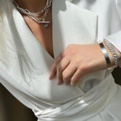 Curve Bangle In Silver -Fashion Accessories Store curve bangle in silver medley jewellery bangle bracelet 38179699163366