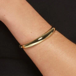 Curve Dome Bangle In Gold -Fashion Accessories Store curve dome bangle in gold medley jewellery bracelets bangle 39966828888294