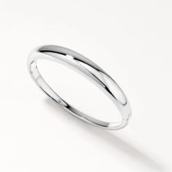 Curve Dome Bangle In Silver