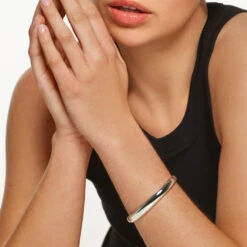 Curve Dome Bangle In Silver -Fashion Accessories Store curve dome bangle in silver medley jewellery bracelets bangle 39933085384934