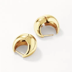 Curve Dome Huggies In Gold -Fashion Accessories Store curve dome huggies in gold medley jewellery earrings 42638507737318