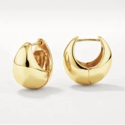 Curve Dome Huggies In Gold