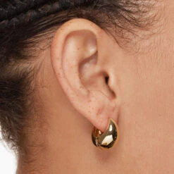 Curve Dome Huggies In Gold -Fashion Accessories Store curve dome huggies in gold medley jewellery earrings 42638507835622