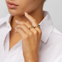 Curve Dome Pinky Ring In Gold -Fashion Accessories Store curve dome ring in gold medley jewellery ring 36848944251110