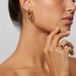 Curve Dome Pinky Ring In Gold -Fashion Accessories Store curve dome ring in gold medley jewellery ring 36848947003622