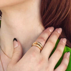 Curve Dome Pinky Ring In Gold -Fashion Accessories Store curve dome ring in gold medley jewellery ring 37643546034406