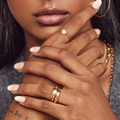 Curve Dome Pinky Ring In Gold -Fashion Accessories Store curve dome ring in gold medley jewellery ring 37643584176358