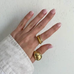 Curve Dome Pinky Ring In Gold -Fashion Accessories Store curve dome ring in gold medley jewellery ring 38241912291558