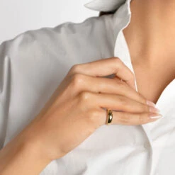 Curve Dome Pinky Ring In Gold -Fashion Accessories Store curve dome ring in gold medley jewellery ring 38287563129062