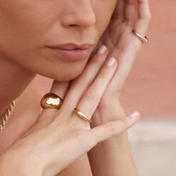 Curve Dome Pinky Ring In Gold -Fashion Accessories Store curve dome ring in gold medley jewellery ring 38287578562790
