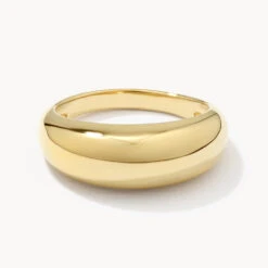 Curve Dome Pinky Ring In Gold
