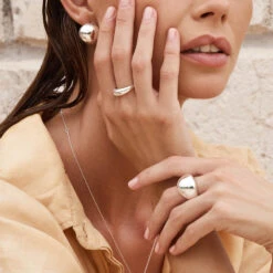 Curve Dome Pinky Ring In Silver -Fashion Accessories Store curve dome ring in silver medley jewellery ring 38287806071014